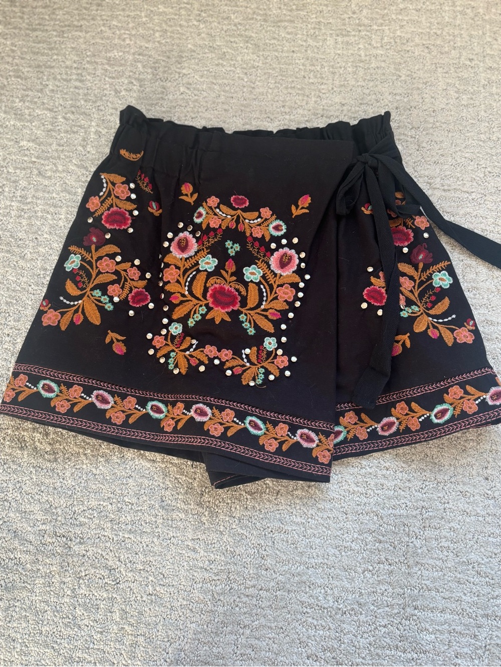 Goodnight Macaroon Black Elastic Waist Skirt